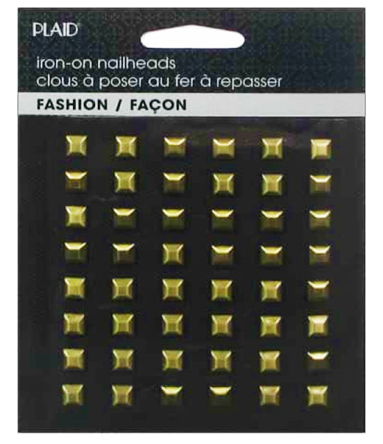 Hot Fix Iron On - Nailhead Square Brass - Al Masam Stationery LLC Main image