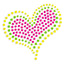 Hot Fix Iron On - Neon Rhinestud Heart (Med) - Al Masam Stationery LLC