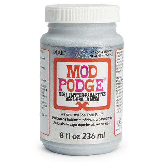 Mode Podge Mega Glitter Siliver 8Oz 236Ml - MSP CS17293 - Al Masam Stationery LLC Main image