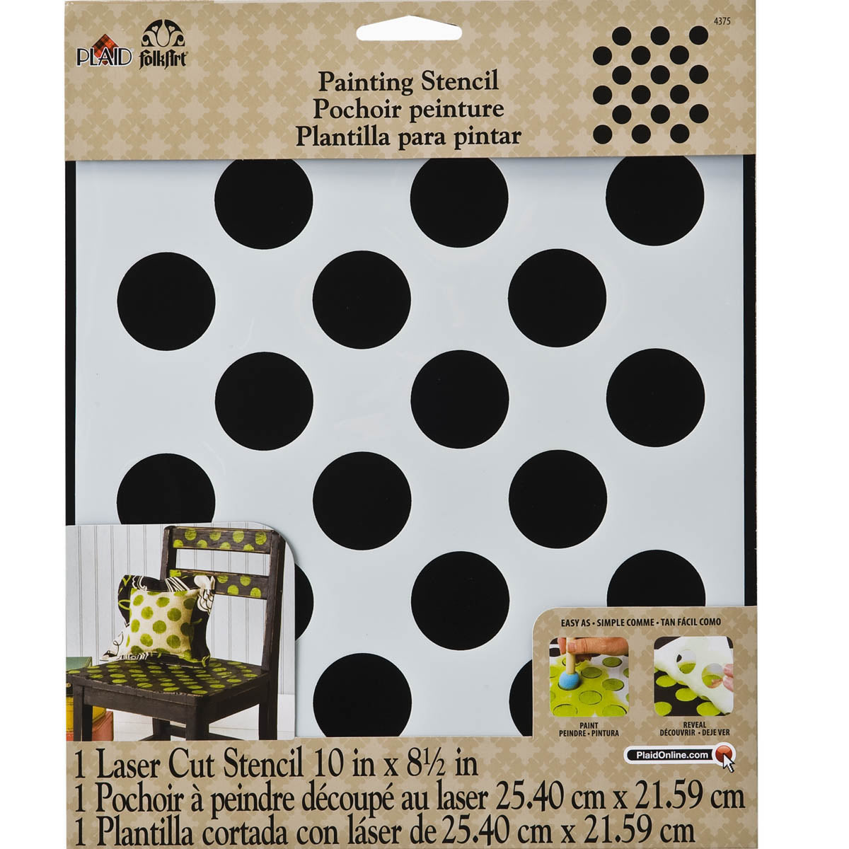 Folk Art Large Painting Stencil- Polka Dot - MSP 4375 - Al Masam Stationery LLC Main image