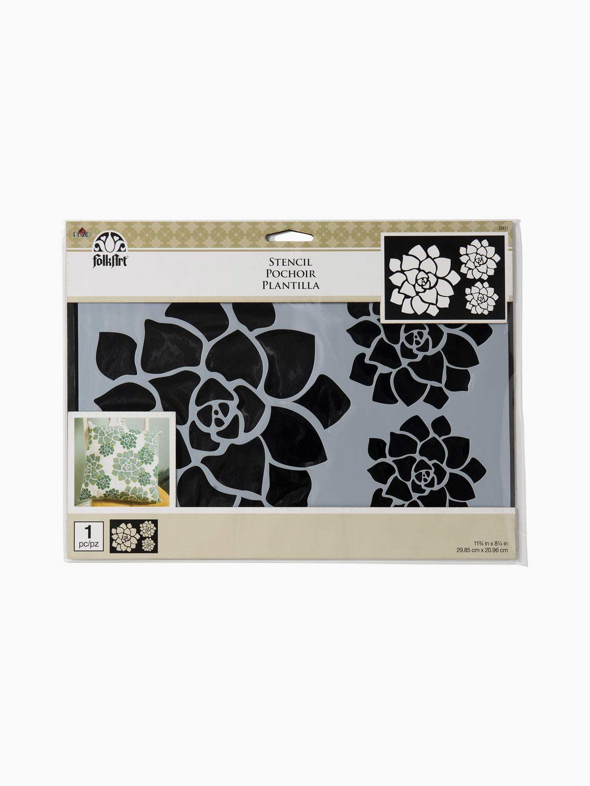 Folk Art Mylar Motif & Tile Stencil- Succelent Motif - MSP 25611 - Al Masam Stationery LLC Main image