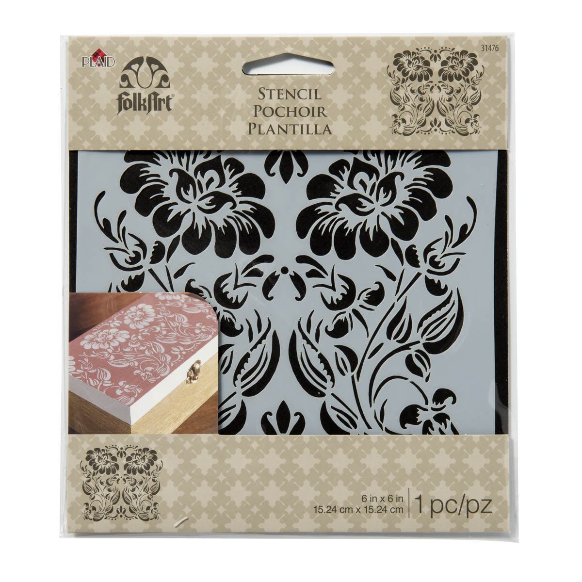 Folk Art Small Painting Stencil - Ornamental Flower - MSP 31476 - Al Masam Stationery LLC Main image
