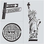 Folkart Ed Roth Stencil Nyc Set 12 X 12 - Al Masam Stationery LLC