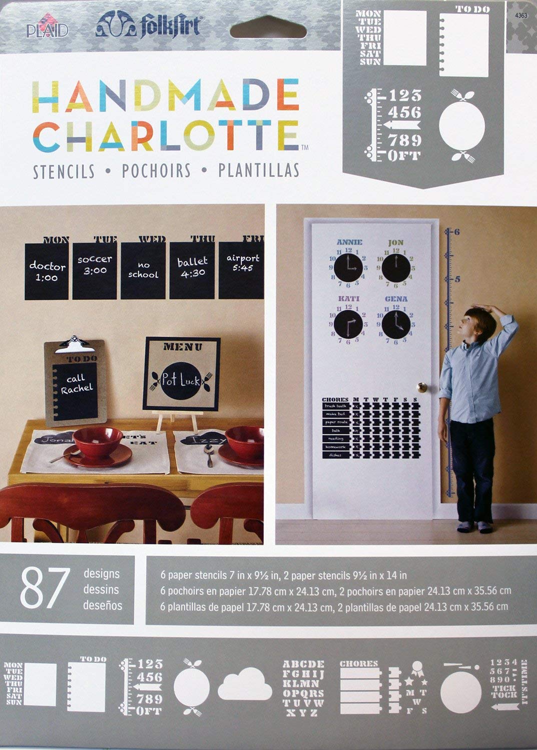 Folkart Handmade Charlotte Stencil Message Center - Al Masam Stationery LLC Main image