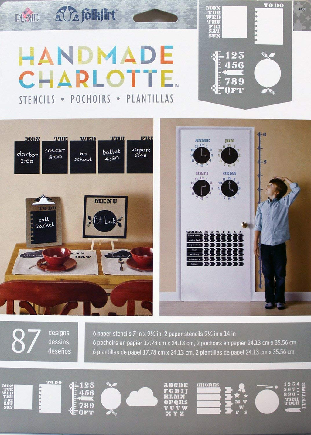Folkart Handmade Charlotte Stencil Message Center - Al Masam Stationery LLC
