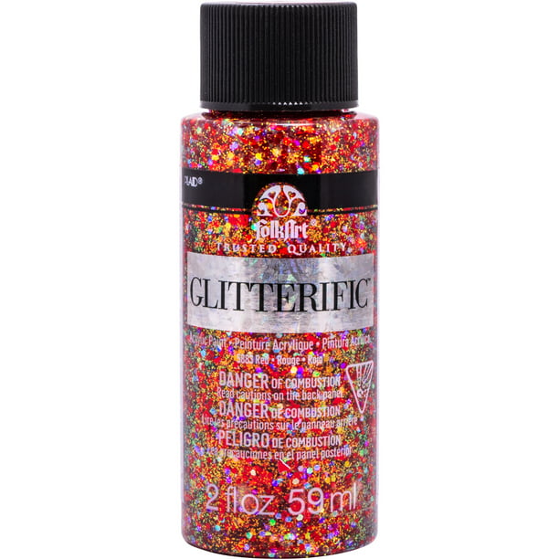 Folkart Glitterific Water Based Paints - Red 59Ml - MSP 5883 - Al Masam Stationery LLC Main image
