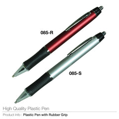 AMS- 085 - Plastic pen with Rubber Grip - Al Masam Stationery LLC