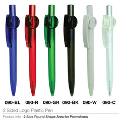 AMS-090 - Plastic pens with 2 side logo option - Al Masam Stationery LLC