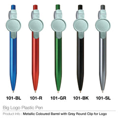 AMS-101 - Plastic Pen with Big Logo Space for Printing - Al Masam Stationery LLC