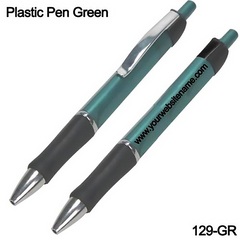 AMS-129-GR - Plastic Pen - Green - Al Masam Stationery LLC