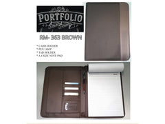 AMS-RM-363 • Brown  - PU Leather portfolio - Al Masam Stationery LLC