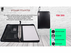 AMS- RM-389 - Black PU Portfolio - Al Masam Stationery LLC