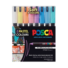 Uni Posca PC-1MR 0.7mm Pack of 8 Color - Al Masam Stationery LLC