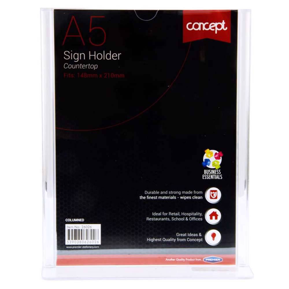 CONCEPT A5 COUNTER TOP COLUMNED SIGN HOLDER - Al Masam Stationery LLC Main image