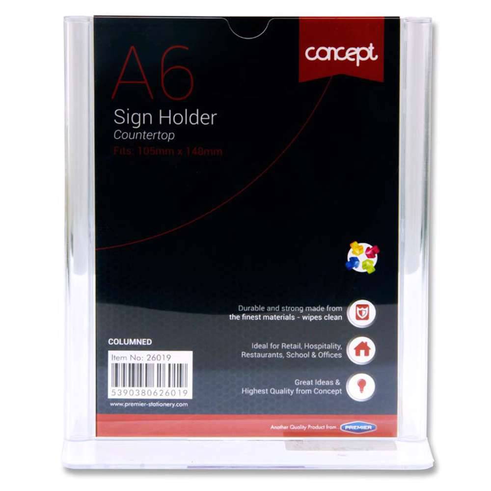 CONCEPT A6 COUNTER TOP COLUMNED SIGN HOLDER - Al Masam Stationery LLC Main image