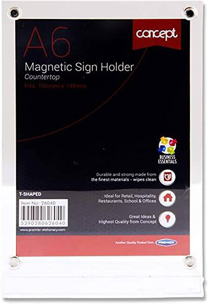 CONCEPT A6  LITERATURE HOLDER MAGNETIC SHAPEDD COUNTER TOP - Al Masam Stationery LLC