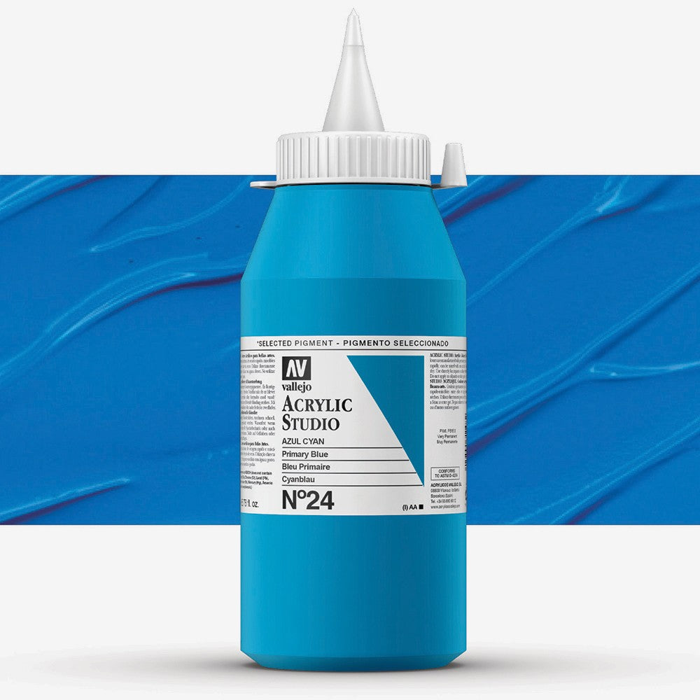 Vallejo ACRYLIC STUDIO 24: 1000 ML. PRIMARY BLUE - Al Masam Stationery LLC
