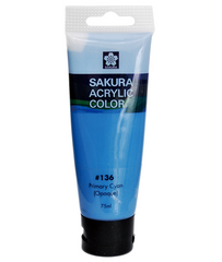 SAKURA ACRYLIC 75ML PRIMARY CYAN - Al Masam Stationery LLC