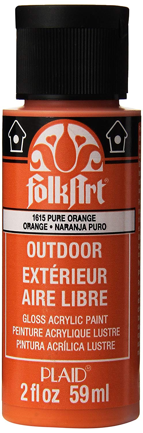 Folkart Outdoor Brush On - Pure Orange  2 Oz. - Al Masam Stationery LLC