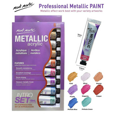 Mont Marte Metallic Acrylic Intro Set 8pc x 18ml - Al Masam Stationery LLC