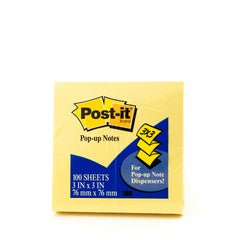 Post-it Pop-up Notes Canary Yellow R330. 3 x 3 in (76 mm x 76 mm)