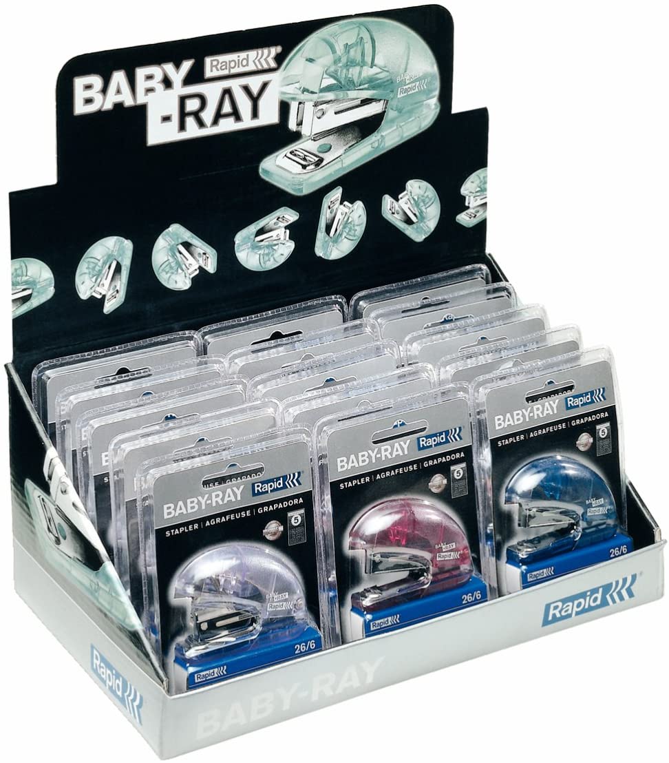 Rapid Mini Stapler, 10 Sheet, Fashion Baby Ray, 15 Pcs Display Box - Al Masam Stationery LLC Main image