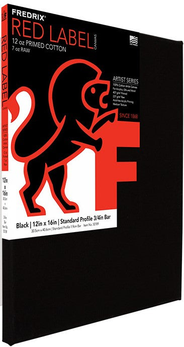 Fredrix TARA Black Stretched Canvas 3/4"Bar (18 x 24)"or (45.72 x 60.96)cm - Al Masam Stationery LLC