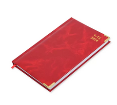 FIS A5 Diary 2024 English (Saturday &amp; Sunday Combined) Red