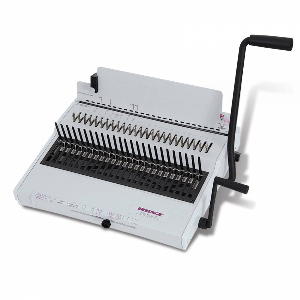 Renz Manual Comb Bind and Punch F/S White [RZ-COMBI-S] - Al Masam Stationery LLC Main image