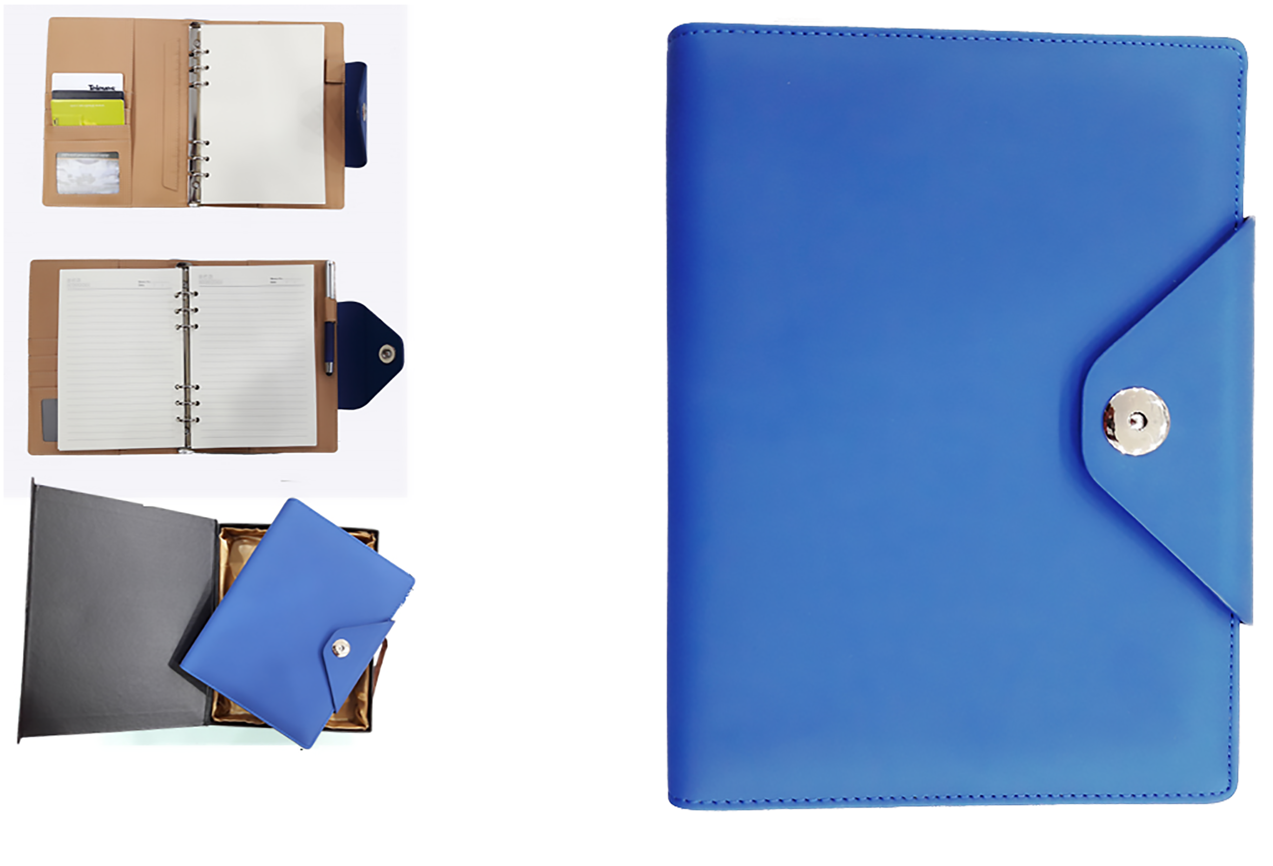 AMS-RM-200-F-56 - BLUE PU LEATHER ORGANIZER - Al Masam Stationery LLC