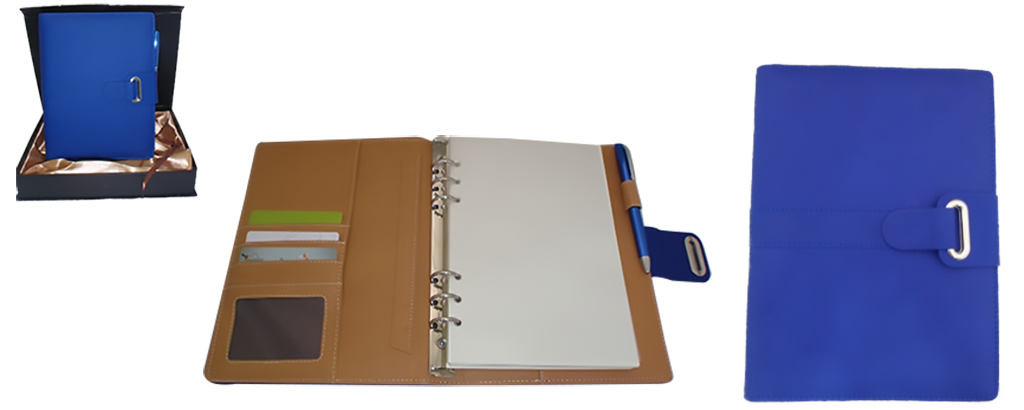 AMS-RM-200-F-62 - (BLUE) PU Leather Organizer - Al Masam Stationery LLC