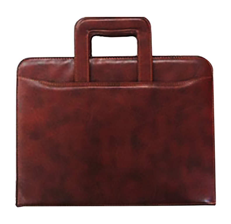 AMS-RM-354 - PU Leather portfolio (Brown) - Al Masam Stationery LLC