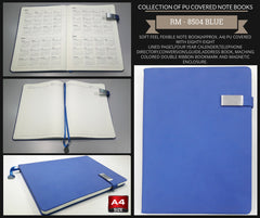 AMS-RM-8504 - Dark Blue - A4 size- Soft touch Notebooks - Al Masam Stationery LLC