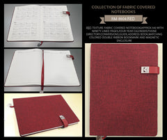 AMS-RM-8604 - RED - A4 size Fabric Notebooks - Al Masam Stationery LLC