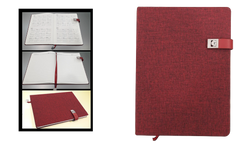 AMS-RM-8604 - RED - A4 size Fabric Notebooks - Al Masam Stationery LLC