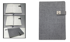 GREY -A5 size Fabric Notebooks - Al Masam Stationery LLC