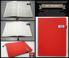 AMS-RM-8504 - RED - A4 size - Soft touch Notebooks - Al Masam Stationery LLC