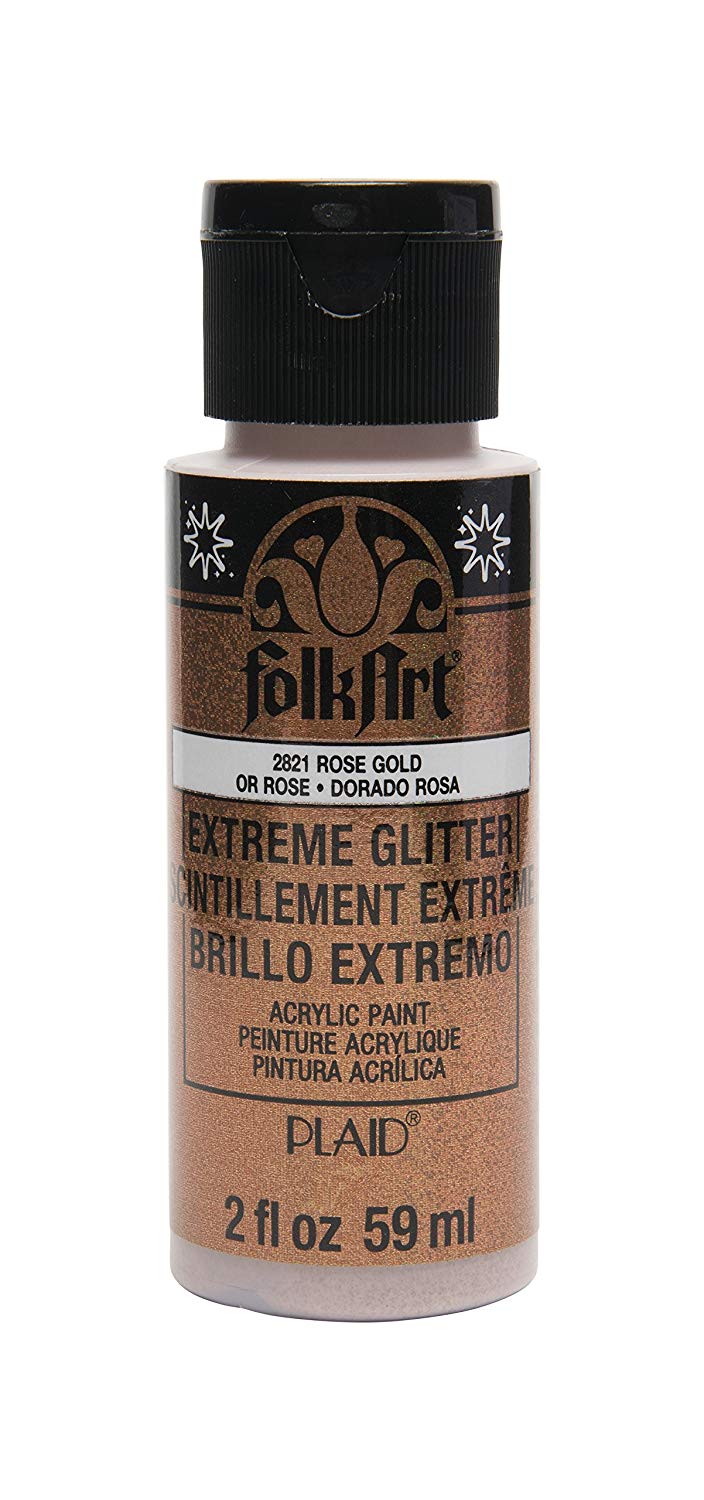 Folkart Extreme Glitter Multi Surface Paints Rose Gold - Al Masam Stationery LLC