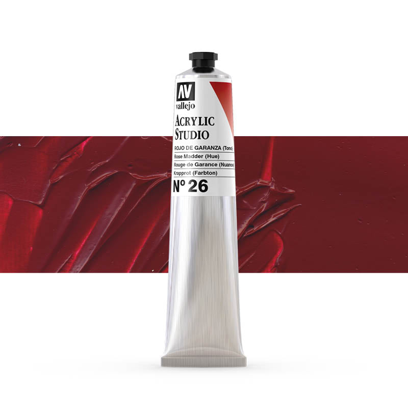Vallejo ACRYLIC STUDIO 26:58ML. ROSE MADDER - Al Masam Stationery LLC