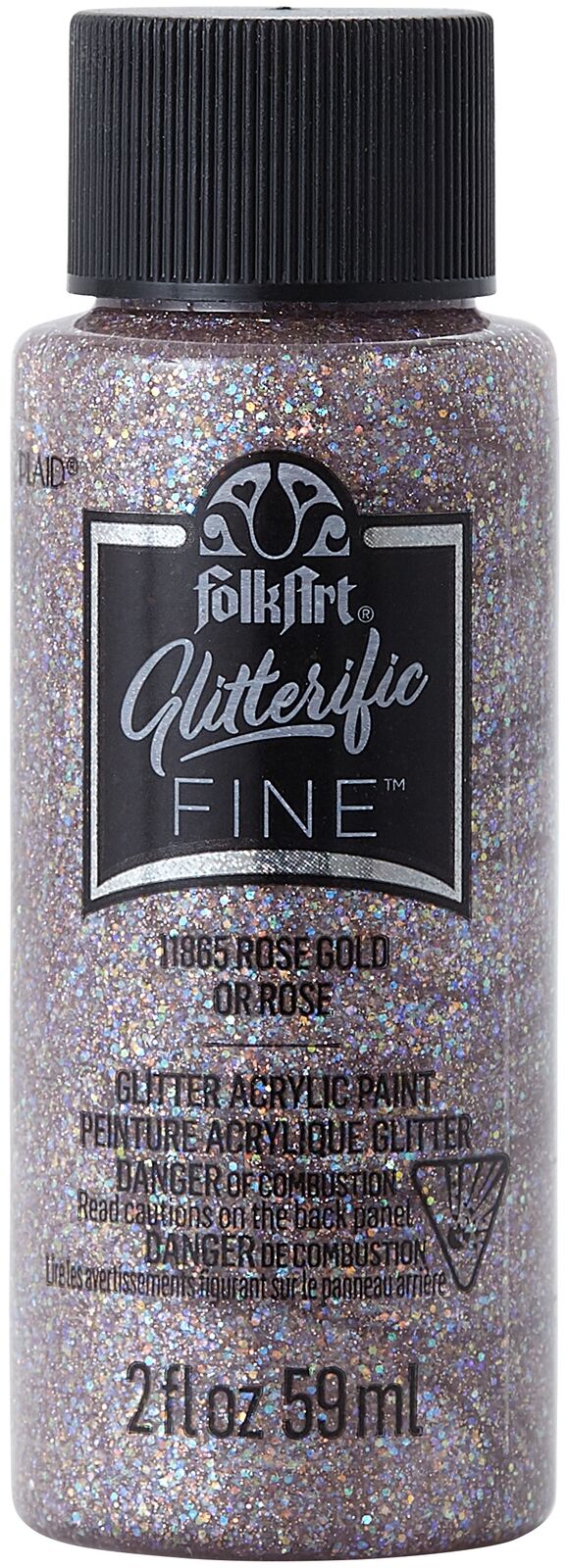 Folkart Glitterific Water Based Paints - Rose Gold 59Ml - MSP 5877 - Al Masam Stationery LLC Main image