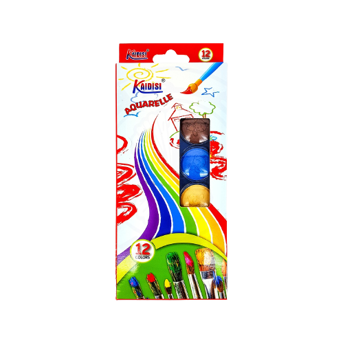 SADAF WATER COLOUR CAKE 12 COLOUR MEDIUM KAIDISI PD-99 - Al Masam Stationery LLC Main image