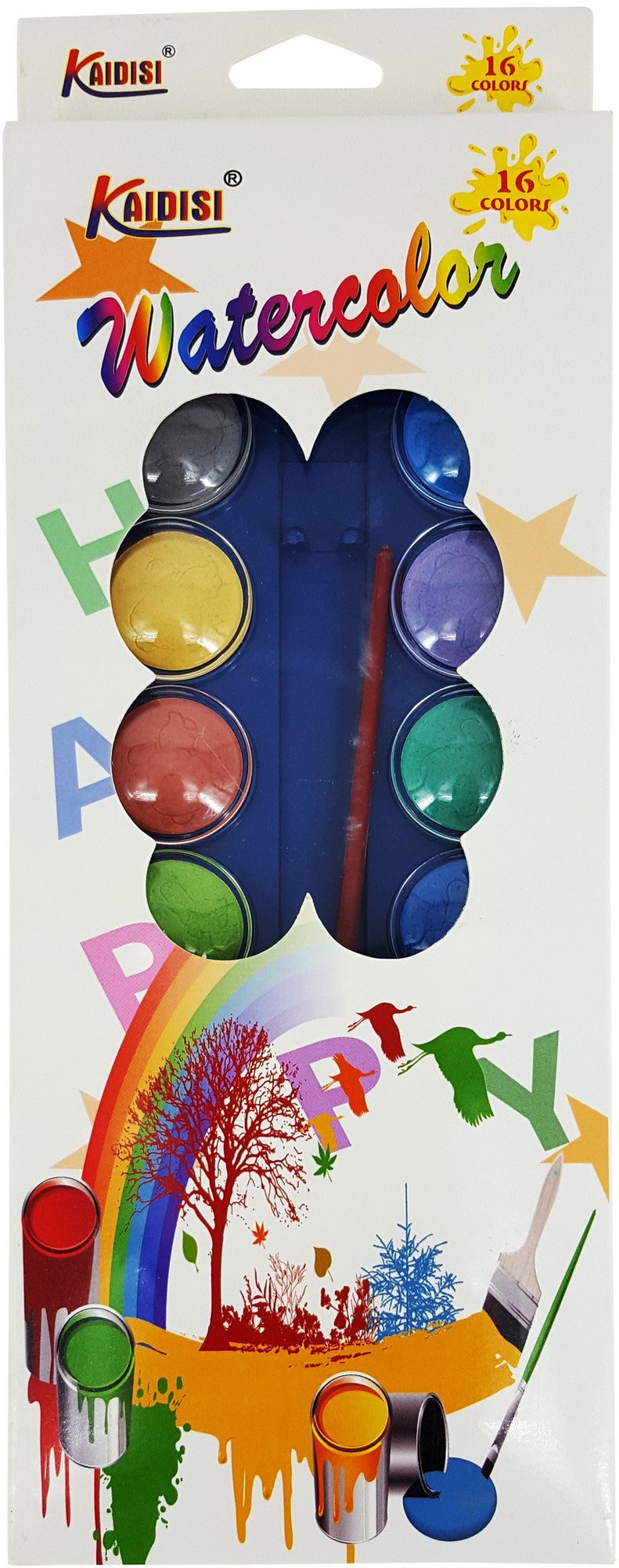 SADAF WATER COLOUR CAKE CAKE 16 COLOR PD-99 - Al Masam Stationery LLC Main image