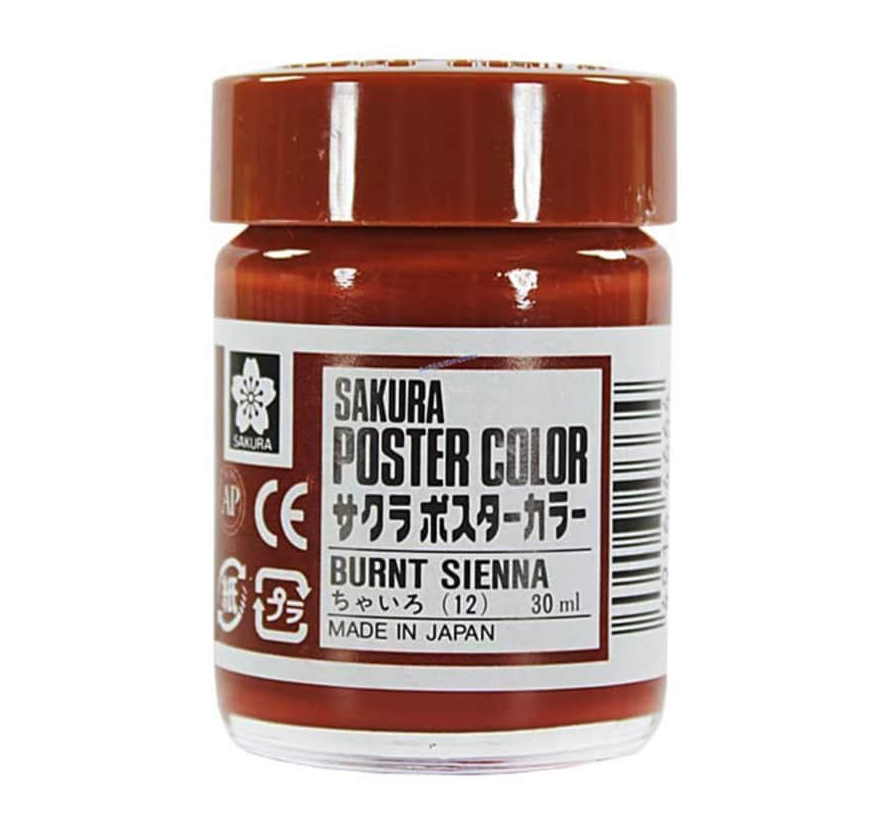SAKURA POSTER COLOURS BURNT SIENNA - Al Masam Stationery LLC Main image