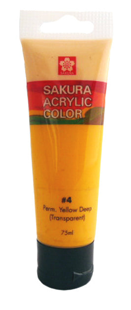 SAKURA ACRYLIC 75ML PERM YELLOW DEEP. - Al Masam Stationery LLC Main image