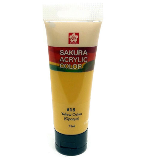 SAKURA ACRYLIC 75ML YELLOW OCHRE - Al Masam Stationery LLC Main image
