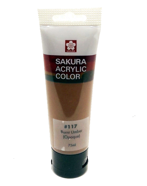 SAKURA ACRYLIC 75ML BURNT UMBER - Al Masam Stationery LLC Main image