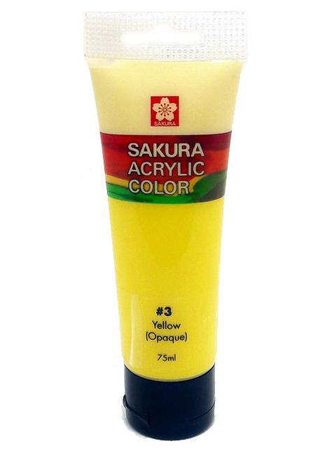 SAKURA ACRYLIC 75ML YELLOW - Al Masam Stationery LLC Main image
