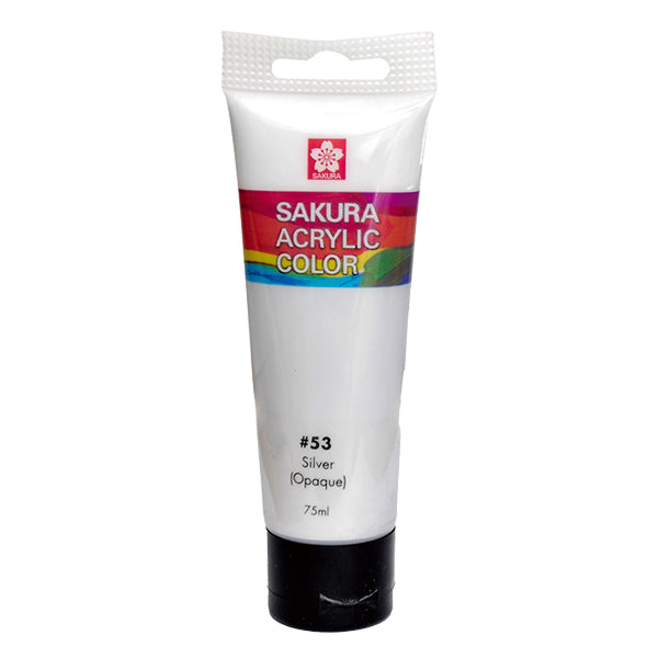 Sakura acrylic color 75ml silver - Al Masam Stationery LLC Main image