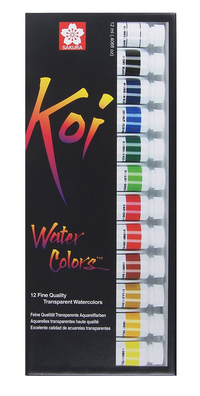 KOI WATERCOLOURS 12 PC TUBE SET - Al Masam Stationery LLC Main image