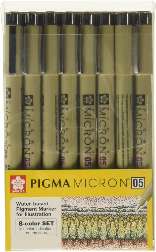 PIGMA MICRON 05, 8-COLOR SET - Al Masam Stationery LLC Main image